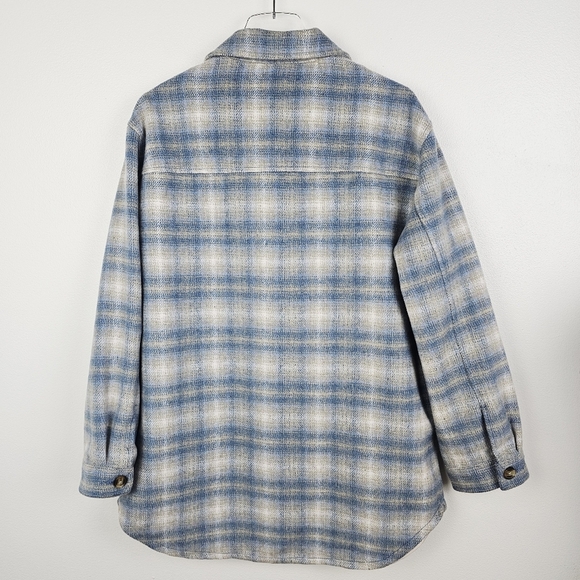 American Eagle Brushed Plaid Shacket Jacket - Picture 4 of 11